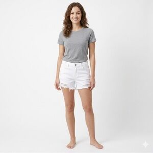 Distressed and Destroyed 3 Vintage Daisy Duke High-Waisted Stretchy Short Shorts